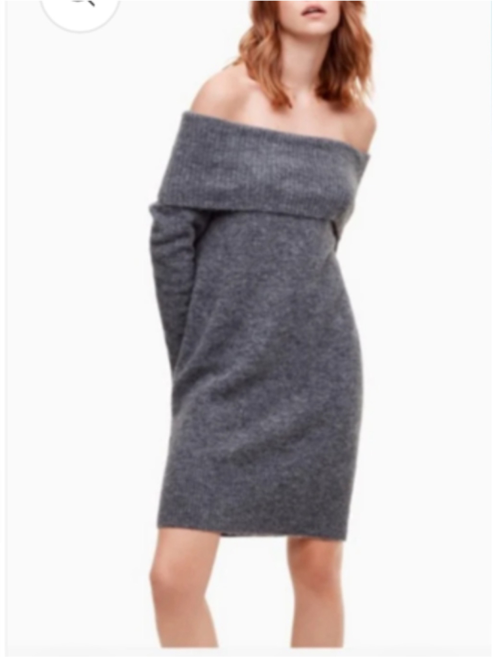 Aritzia Wilfred Free Eishia dress Grey Knit Sweater dress wool alpaca sz M